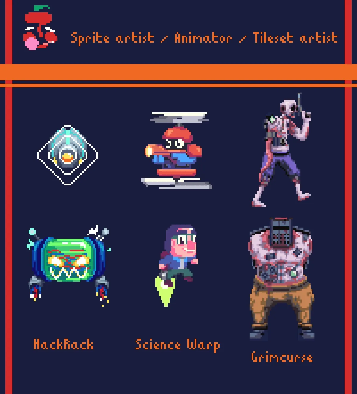 Animated pixel art work from my portfolio from 2019
