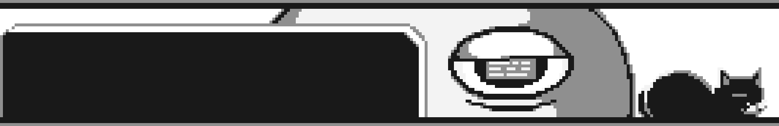 Cartoon tomato man programming in a computer with his cat